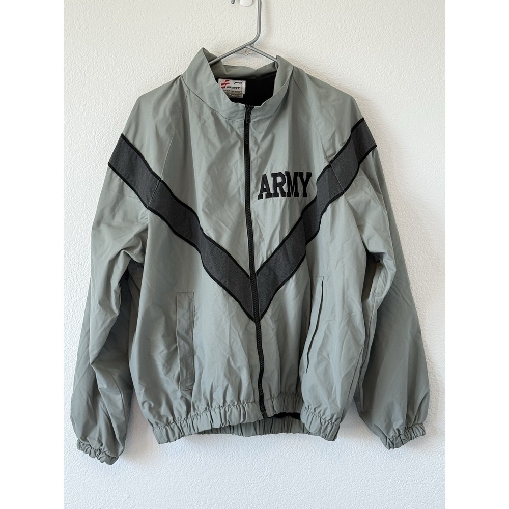Skilcraft US Army IPFU Jacket Mens Medium Regular Gray Windbreaker Training